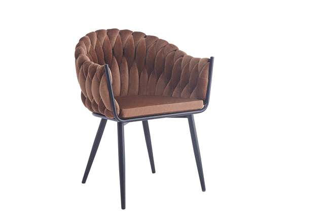 Modern Upholstered Fabric Dining Chair with Metal Legs for Home and Commercial Use