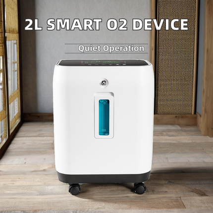 Compact Home Oxygen Unit 2–10L with Nebulizer Touch Display Optional Battery Support White