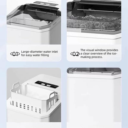 Portable Bullet Ice Maker 1.3L with Touch Control 24H Continuous Ice for Home Kitchen Office Bar