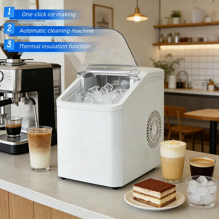 Portable Bullet Ice Maker 1.3L with Touch Control 24H Continuous Ice for Home Kitchen Office Bar