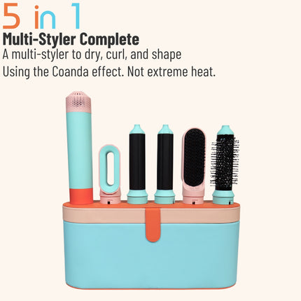 5 in 1 Hot Air Styler Brush High Speed Ionic Hair Dryer Straightener and Curler