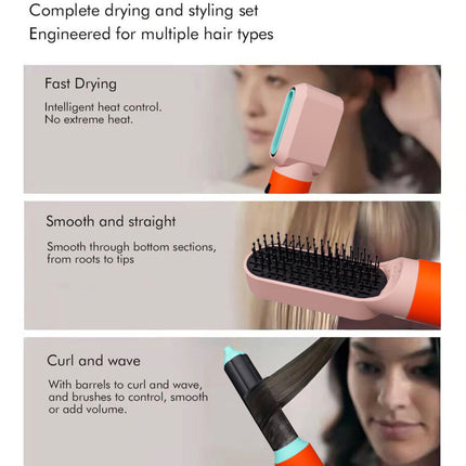 5 in 1 Hot Air Styler Brush High Speed Ionic Hair Dryer Straightener and Curler