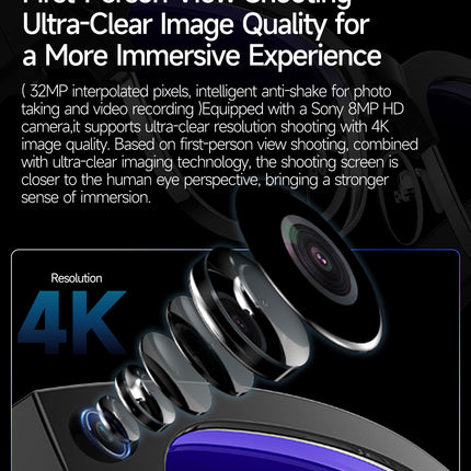 Smart AI Glasses with Bluetooth 5.3 & 6-7H Music/Call Time