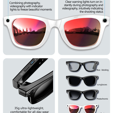 Bluetooth 5.3 Smart AI Glasses with 4GB Memory & 6-7H Music/Call Time