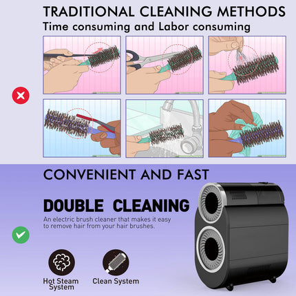 Portable Electric Hair Brush Cleaning Machine for Salon and Home Use