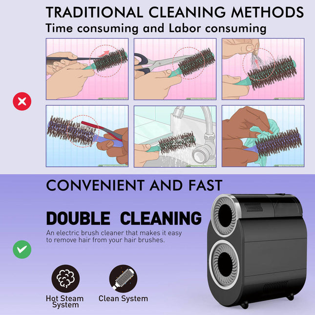 Portable Electric Hair Brush Cleaning Machine for Salon and Home Use