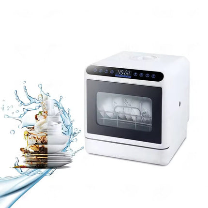 Portable Desktop Mini Dishwasher 5 Place Setting with Smart Control and Hot Air Drying