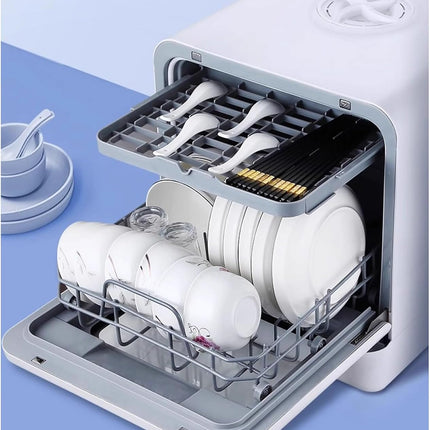Portable Desktop Mini Dishwasher 5 Place Setting with Smart Control and Hot Air Drying