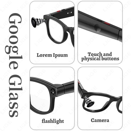 Portable Smart AI Glasses – Music & Calls 6-7H, 10m Bluetooth Range