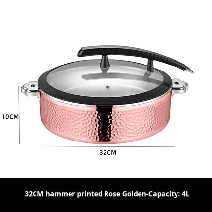 32cm Large Soup Pot with Lid, 3-Ply Stainless Steel Heavy-Duty Stockpot