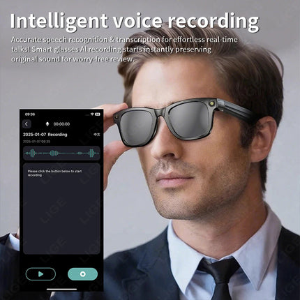 Wireless AI Smart Glasses with Bluetooth 5.4 and 6-7H Music/Call Time