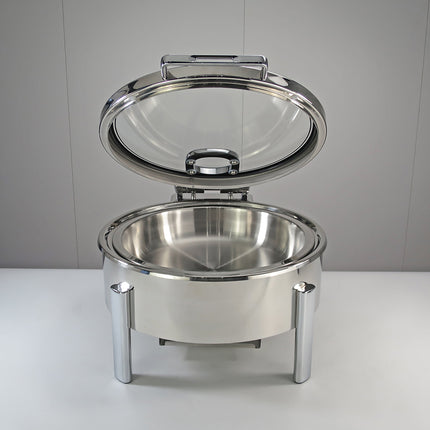 Large 40cm Round Buffet Chafer Dish Set - Low Stand & Full-Size Pan