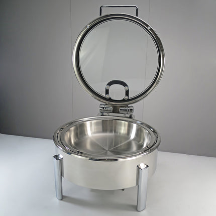 Large 40cm Round Buffet Chafer Dish Set - Low Stand & Full-Size Pan