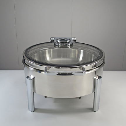 Large 40cm Round Buffet Chafer Dish Set - Low Stand & Full-Size Pan