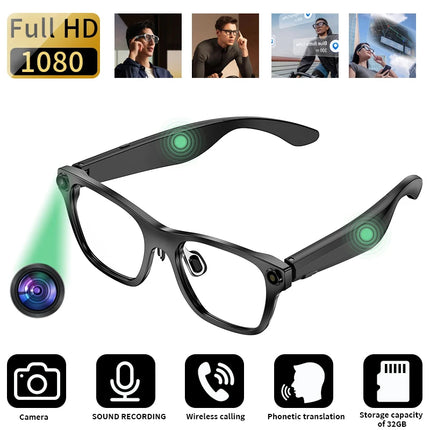 Wireless AI Glasses with 10m Range, Waterproof Design, and Hands-Free Calls