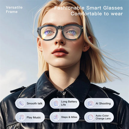 AI Smart Glasses with Built-in Bluetooth, Long-Lasting 260mAh Battery, IP65 Waterproof