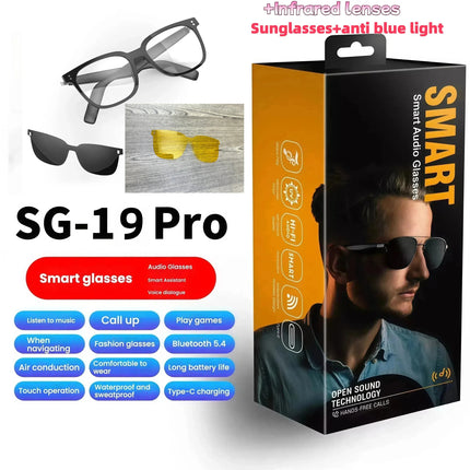 Portable AI Bluetooth Glasses, Waterproof, Lightweight with 6-7 Hour Playtime