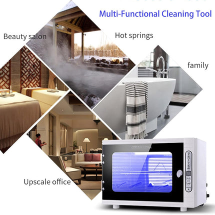 12L UV Ozone Sterilizer Cabinet with Glass Door Stainless Steel Towel Disinfection Unit