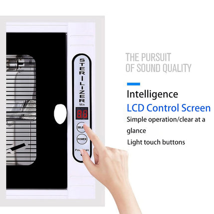 12L UV Ozone Sterilizer Cabinet with Glass Door Stainless Steel Towel Disinfection Unit