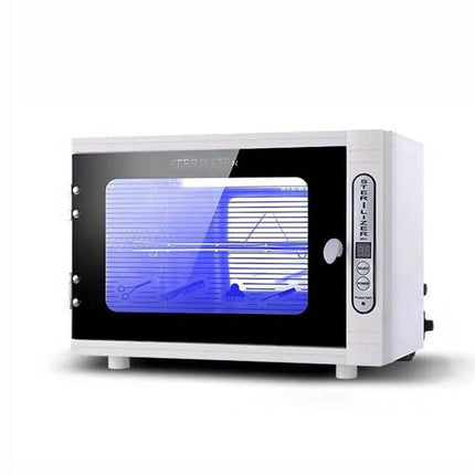 LED Ozone UV Towel Sterilizer Cabinet with Glass Door for Salon and Spa