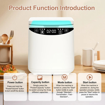Compact 3.5L Kitchen Compost Machine with Nano Ceramic Inner Pot & Odor Filter