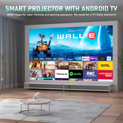 HD LCD Projector 1080P, Auto Keystone, 5W Speaker, 30”-200” Display