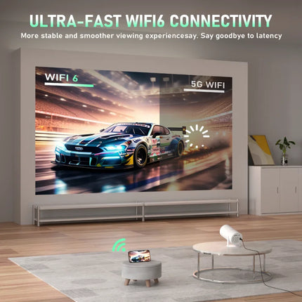 HD LCD Projector 1080P, Auto Keystone, 5W Speaker, 30”-200” Display