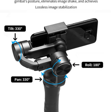 Cordless 3-Axis Smartphone Gimbal with Object Tracking & Zoom Control, 2500mAh Battery