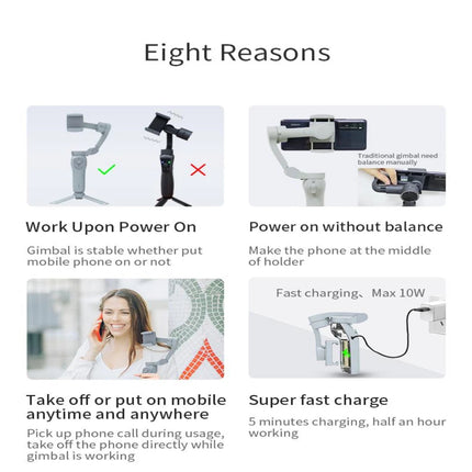 Portable 3-Axis Smartphone Gimbal with Object Tracking, Time-Lapse & FPV Mode – 280g Payload