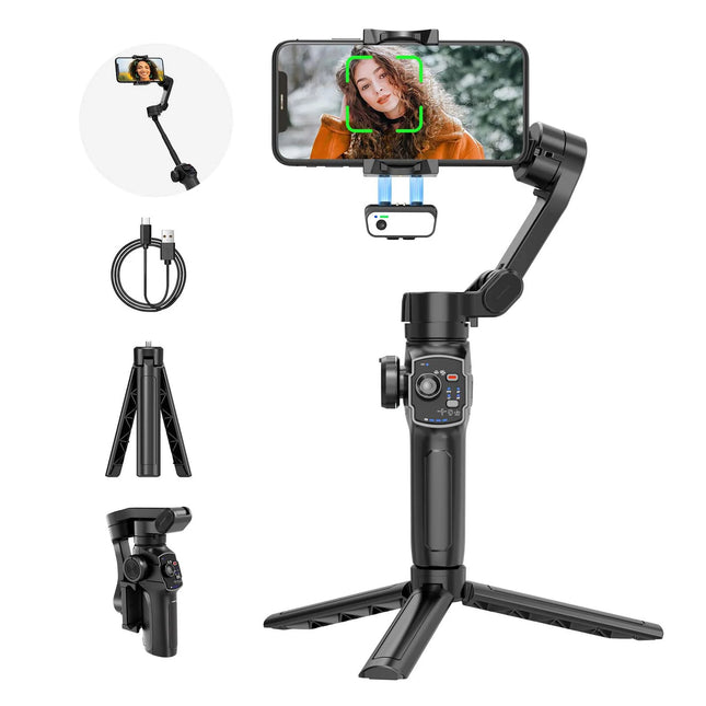 3-Axis Foldable Gimbal with Beauty Filter, Multiple Shooting Modes & Compact Design