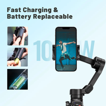 3-Axis Foldable Gimbal with Beauty Filter, Multiple Shooting Modes & Compact Design
