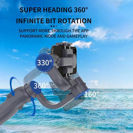 3-Axis Handheld Gimbal Stabilizer with 360° Rotation & AI Tracking for Mobile Phones