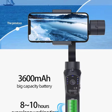 3-Axis Handheld Gimbal Stabilizer with 360° Rotation & AI Tracking for Mobile Phones