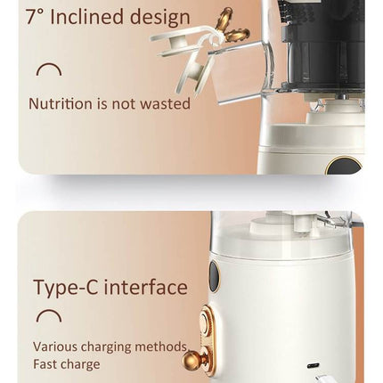 Portable USB Rechargeable Slow Juicer 250ml Cordless Cold Press Fruit Juice Extractor