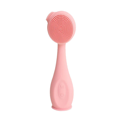 Portable Electric Facial Cleansing Brush with Ultrasonic Vibration and Jade Stone, Waterproof Design