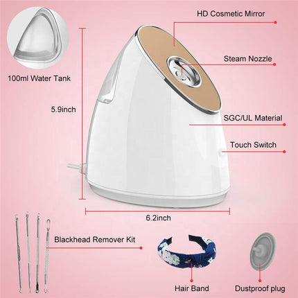 Ultrasonic Nano Facial Steamer with Ionic Mist for Deep Cleansing and Hydration