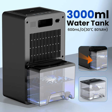 Compact 2500ml Electric Air Dehumidifier with Electronic Control for Indoor Moisture Control