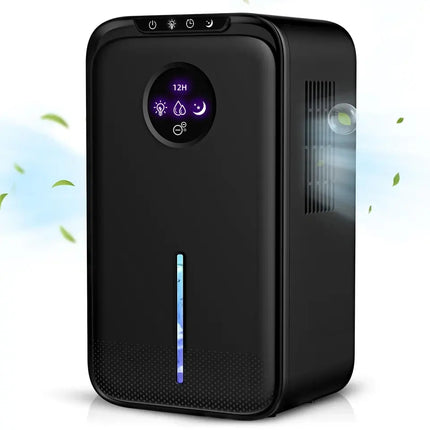 Compact Electric Dehumidifier 1200ML Capacity with Adjustable Humidity Control