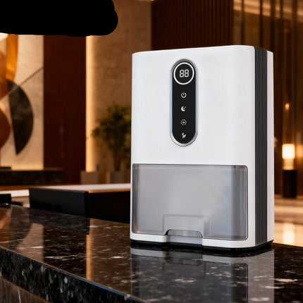 Small Electric Air Dehumidifier 2L Tank with LED Display for Home and Office