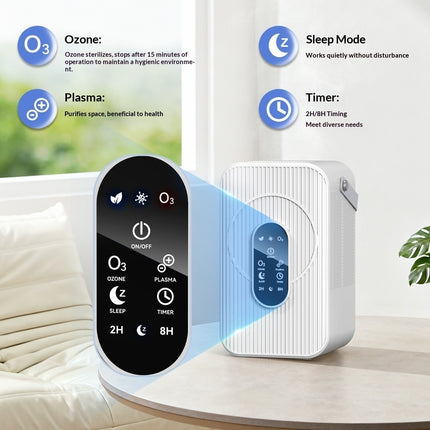 Portable Negative Ion Air Purifier with Touch Control Quiet Odor Reduction for Home Bathroom