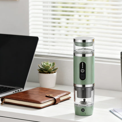 Portable USB Rechargeable Espresso Coffee Maker with 20 Bar Pressure and Heating Function 4-in-1