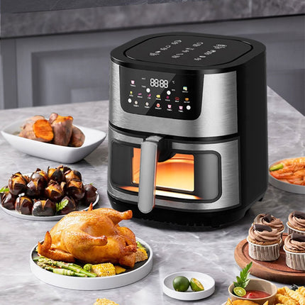 7L Smart LCD Touch Air Fryer with Detachable Non-Stick Oil Container and Microcomputer Control