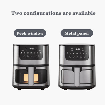 7L Smart LCD Touch Air Fryer with Detachable Non-Stick Oil Container and Microcomputer Control