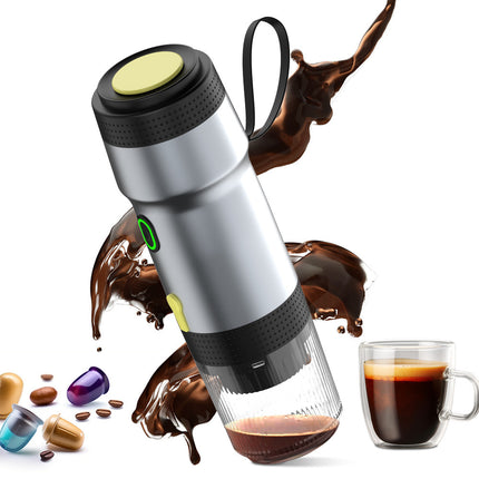 Rechargeable 3 in 1 Portable Espresso Coffee Maker with Digital Control for Home Car and Outdoor Use