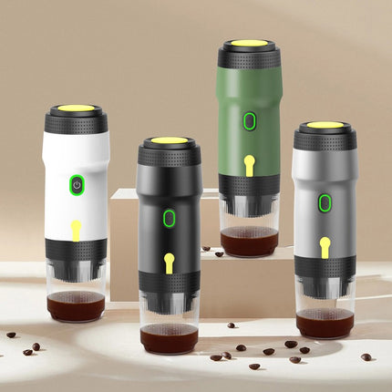 Rechargeable 3 in 1 Portable Espresso Coffee Maker with Digital Control for Home Car and Outdoor Use