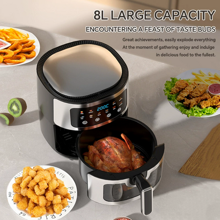 8L Single Basket Air Fryer Touchscreen Control Easy Clean Non Stick Cooking Fryer