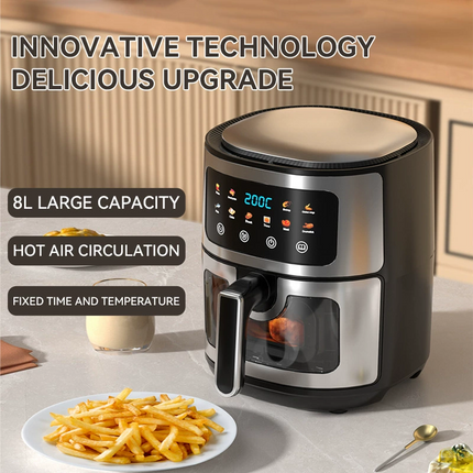 8L Single Basket Air Fryer Touchscreen Control Easy Clean Non Stick Cooking Fryer