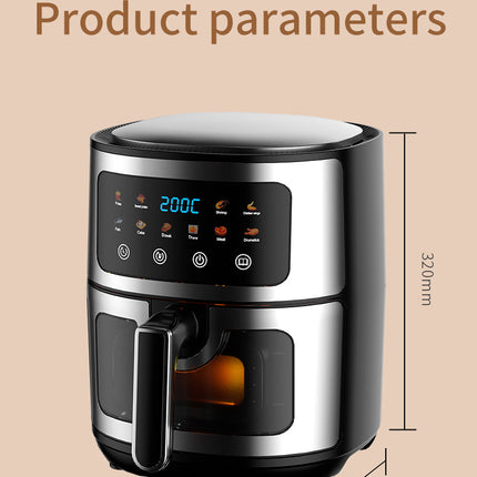 Digital Smart Air Fryer Oven 4L–8L Multi-Size Electric Touch Control Kitchen Appliance