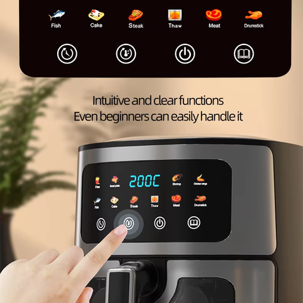 Digital Smart Air Fryer Oven 4L–8L Multi-Size Electric Touch Control Kitchen Appliance