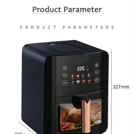 1400W Digital Air Fryer Oven Multi Function Rotisserie Dehydrator 6L Capacity Kitchen Cooker